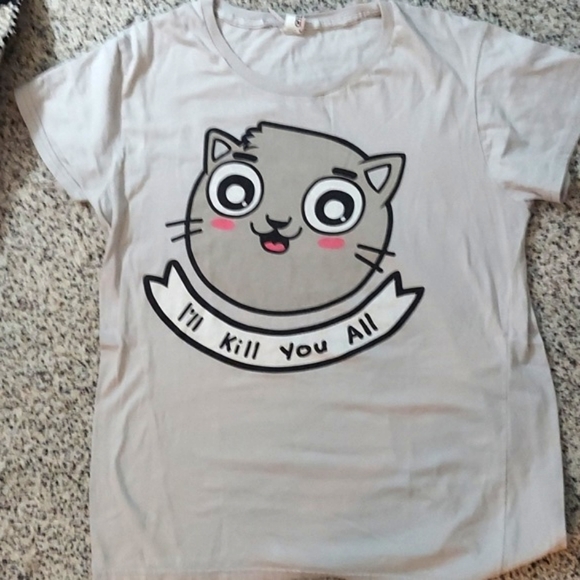 Tops - Bohsky Woot Original Design Lightweight, Classic fit Grey "I'll kill you a all S